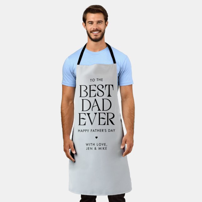 Minimalist Best Dad Ever Modern Father's Day Apron (Worn)