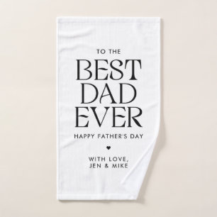Minimalist Best Dad Ever Modern Father's Day Hand Towel