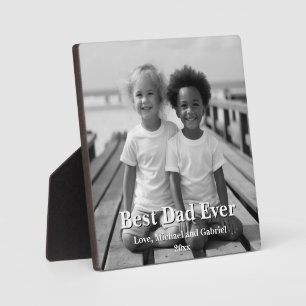 Minimalist Best Dad Ever personalized photos Plaque