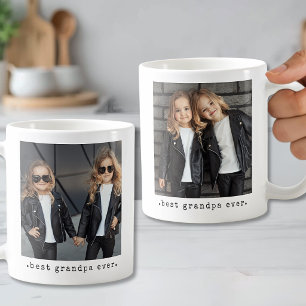 Minimalist Best Grandpa Ever Full Photo Coffee Mug