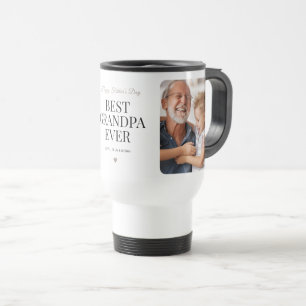 Minimalist Best Grandpa Ever Photo White Travel Mug
