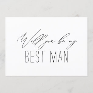 Minimalist Best Man Groomsman Proposal Card