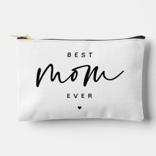 Minimalist Best Mum Ever elegant Script Typography Accessory Pouch