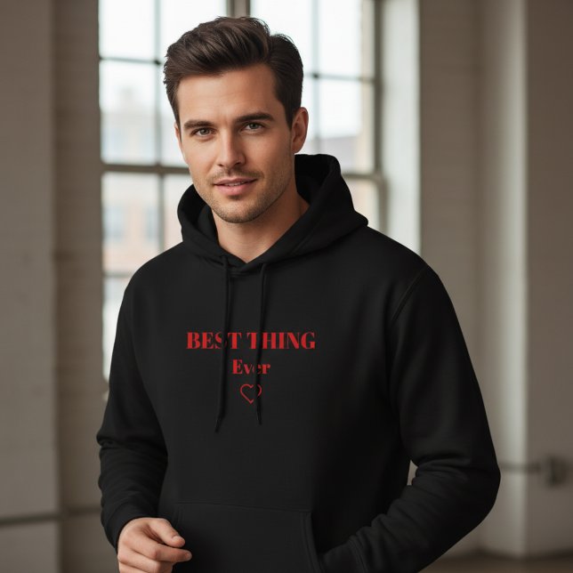 Minimalist Best Thing Ever Red Heart Custom Text Hoodie (Creator Uploaded)