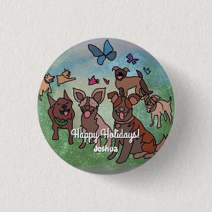 Minimalist Besties Forever during the Holidays 3 Cm Round Badge