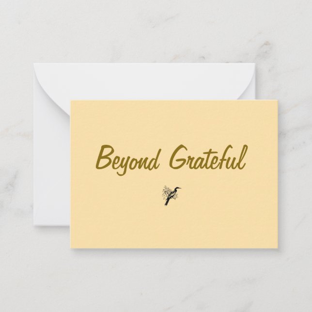 Minimalist Beyound Grateful Thank You Card (Front)