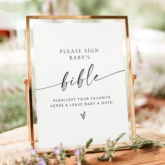 Minimalist Bible Baby Shower Guest Book Sign (Creator Uploaded)