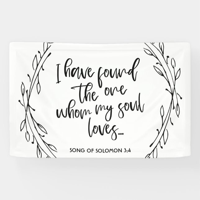 Minimalist Bible Quote Song of Solomon Wedding Banner (Horizontal)