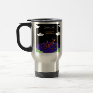 Minimalist Bicycle Art Design Travel Mug