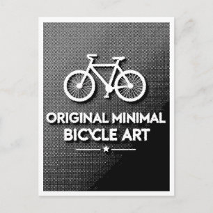 Minimalist Bicycle Art Postcard