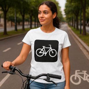 Minimalist Bicycle Black and White Bike Symbol T-Shirt