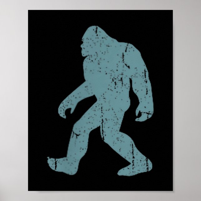 Minimalist Bigfoot Cket Logo Sasquatch Cryptid Coo Poster (Front)