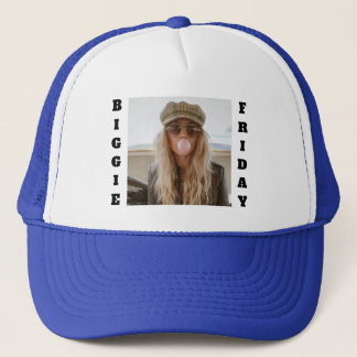 Minimalist "Biggie Friday" Text and Custom Photo Trucker Hat