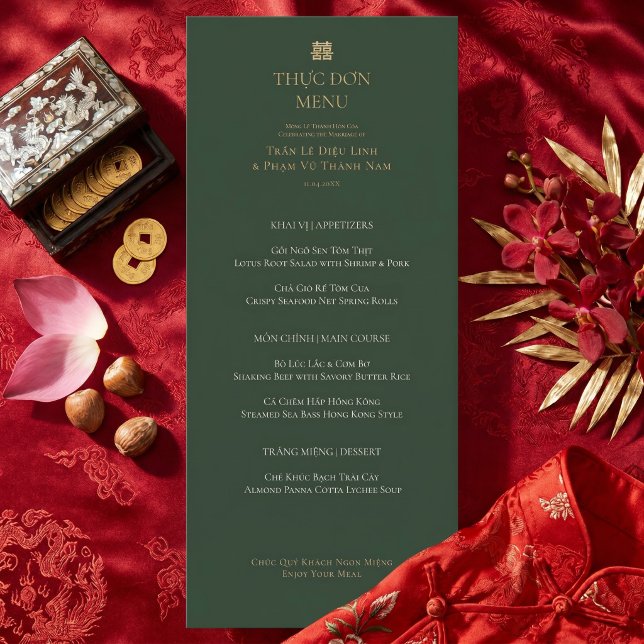 Minimalist Bilingual Vietnamese English Wedding Menu (Creator Uploaded)