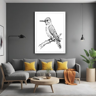 Minimalist Bird Illustration Line Art Poster