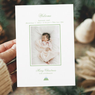 Minimalist Birth announcement Christmas Card