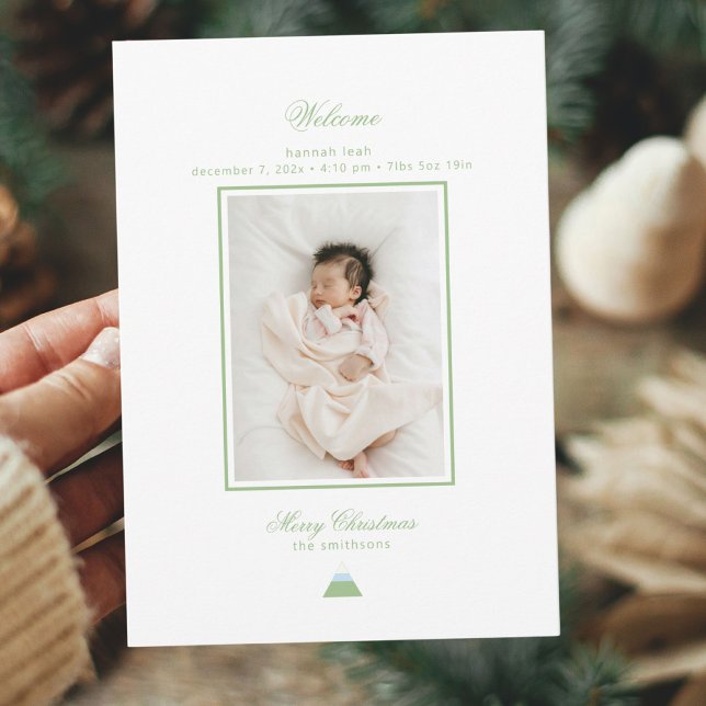Minimalist Birth announcement Christmas Card (Creator Uploaded)