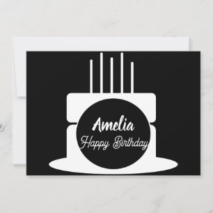 Minimalist Birthday Cake Party Colouring Holiday Card