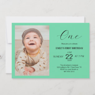 Minimalist birthday card with photo