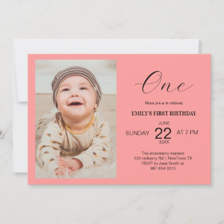 Minimalist birthday card with photo