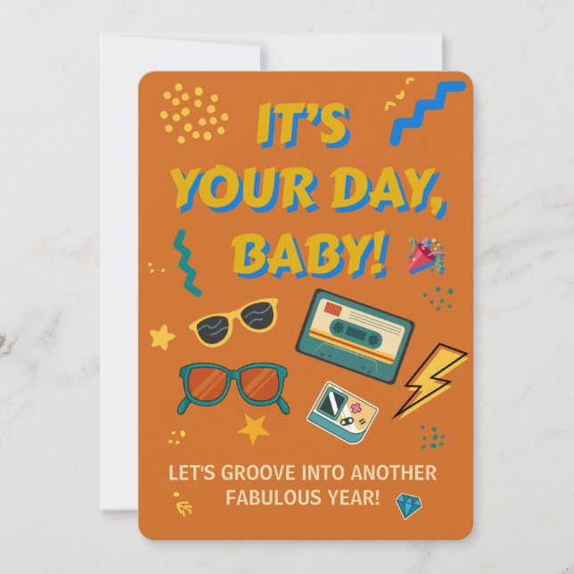 Minimalist Birthday - Elegant Modern Party Card (Front)