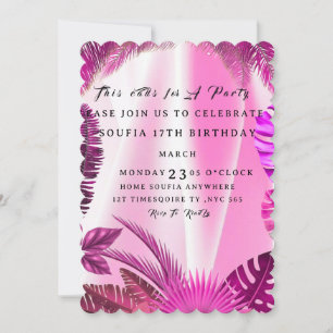 Minimalist Birthday Invitation Printed & Shipped, 
