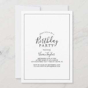 Minimalist Birthday Party Invitation
