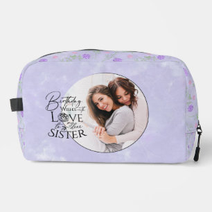 Minimalist Birthday Photo Calligraphy Sister  Dopp Kit