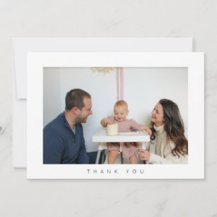 Minimalist Birthday Thank You Photo Card