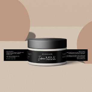 Minimalist Black 4 OZ Bath Body Jar Wrapper Label