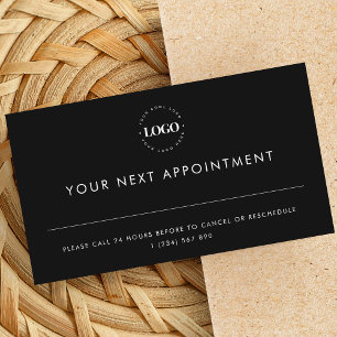Minimalist Black Add Custom Logo Appointment Card