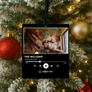 Minimalist Black Album Cover Music Photo Christmas Ceramic Ornament