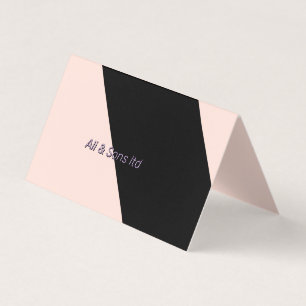 Minimalist Black and Blush Pink Business Card