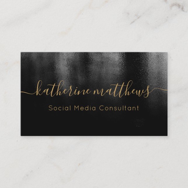 Minimalist Black and gold business card (Front)