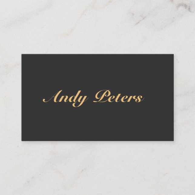 Minimalist black and gold calligraphy business card (Front)