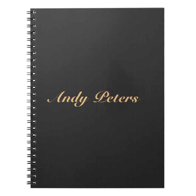 Minimalist black and gold calligraphy notebook (Front)