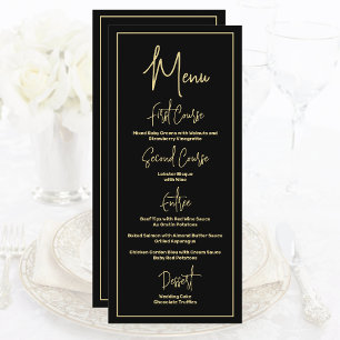 Minimalist Black and Gold Formal Modern Script Menu