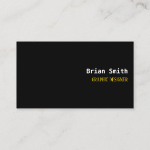 Minimalist black and gold text business card