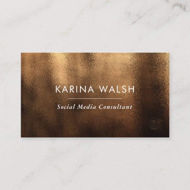 Minimalist Black and Gold texture business card (Front)