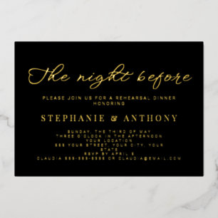 Minimalist Black and Gold The Night Before Wedding