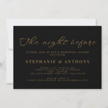 Minimalist Black and Gold The Night Before Wedding