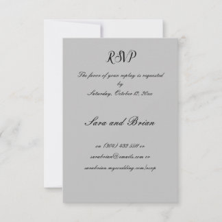 Minimalist Black and Gray Wedding Response Card