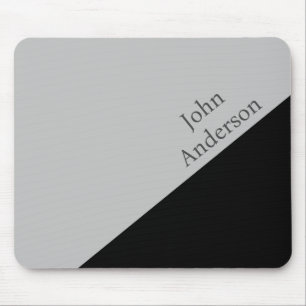 Minimalist Black and Grey Colour Block Distressed Mouse Mat