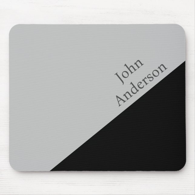 Minimalist Black and Grey Colour Block Distressed Mouse Mat (Front)