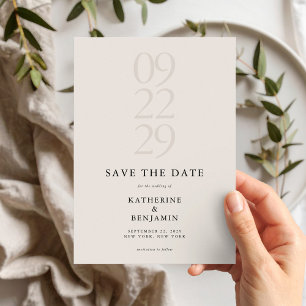 Minimalist Black and Ivory Modern Wedding Save The Date