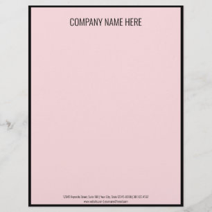 Minimalist Black and Pale Pink Business Template Custom Letterhead