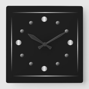 Minimalist Black and Silver Wall Clock