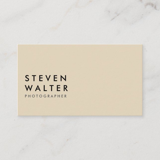 Minimalist Black and Tan Business Card (Front)