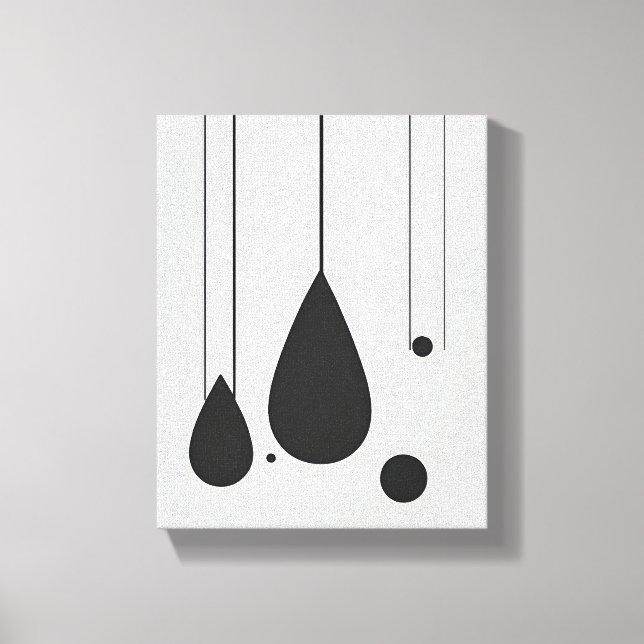Minimalist Black and White Abstract Art  Canvas Print (Front)
