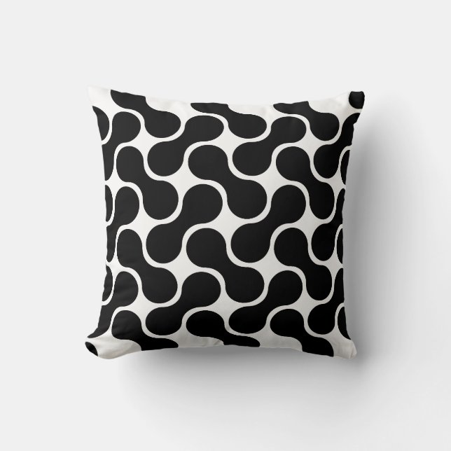 Minimalist Black and White Abstract  Throw Pillow (Front)